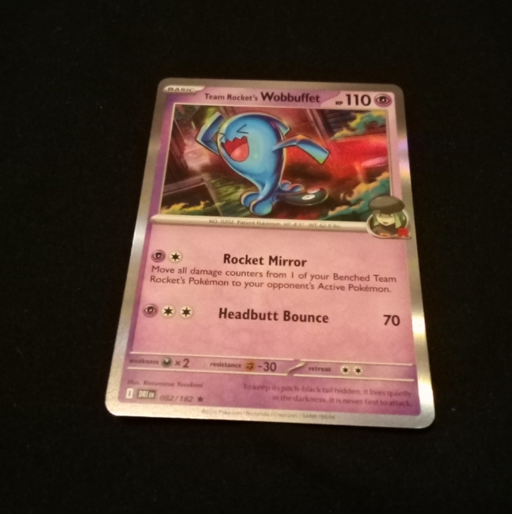 Pokemon Team Rocket's Wobbuffet 082/182 Destined Rivals Rare Holo